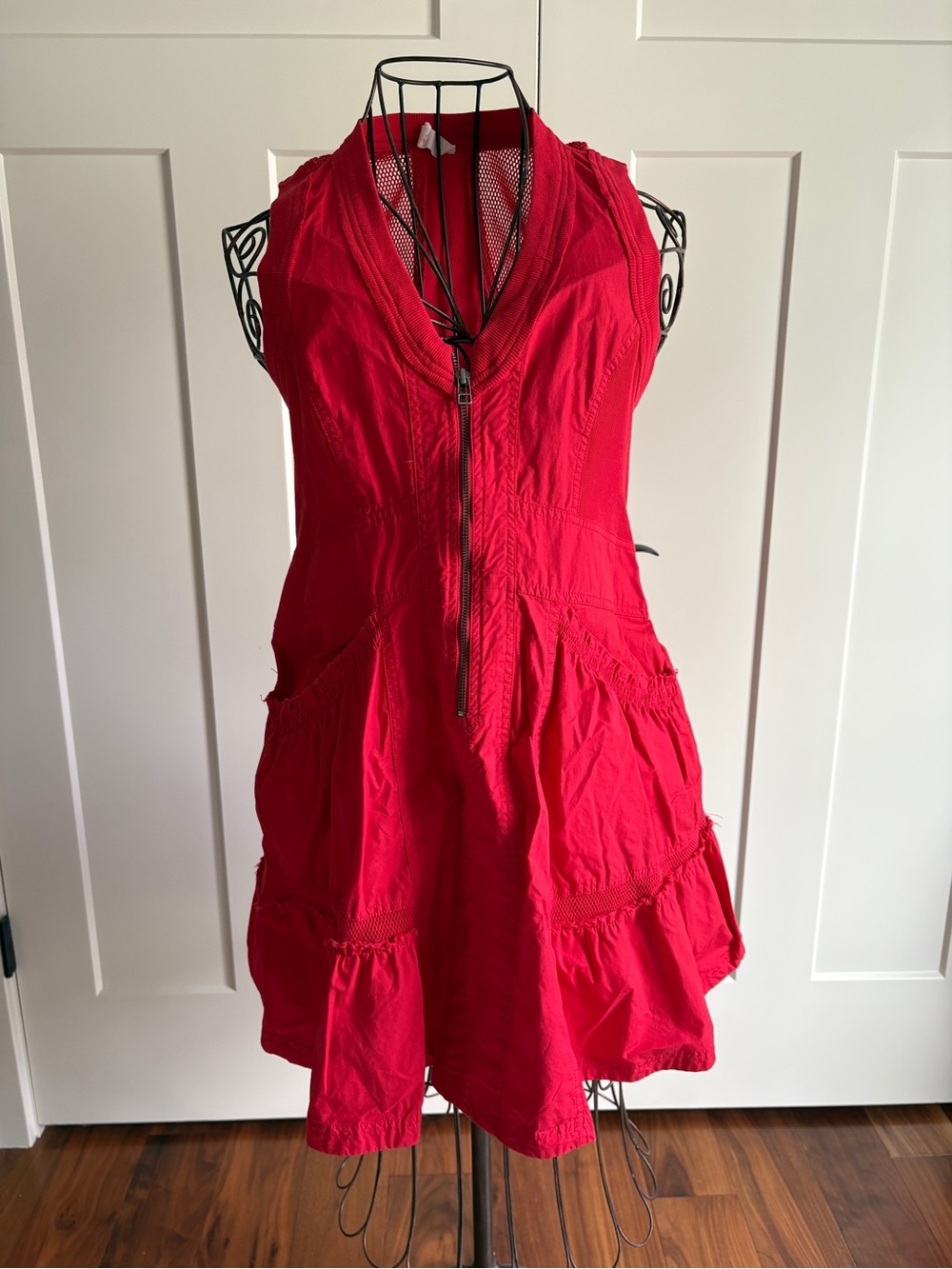 Daily Practice Sleeveless Red Zip-Front Women’s Dress